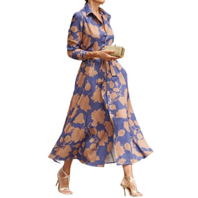 Isaline | Robe Fleurie Élégante À Col Tailleur