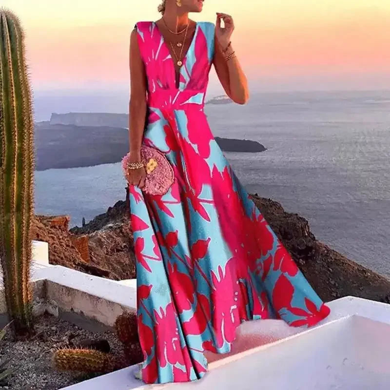 Vina | Robe Fleurie Sans Manches