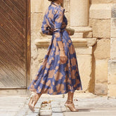 Isaline | Robe Fleurie Élégante À Col Tailleur