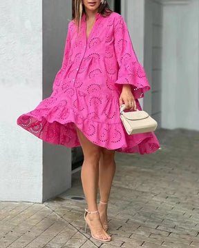 Mildred | Robe En Dentelle Avec Manches Bouffantes