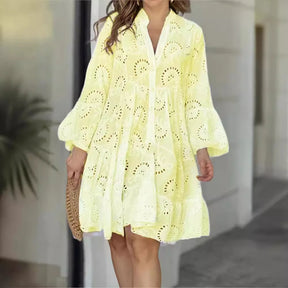 Mildred | Robe En Dentelle Avec Manches Bouffantes