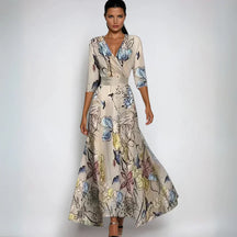 Ivanna | Robe Longue Portefeuille Fleurie