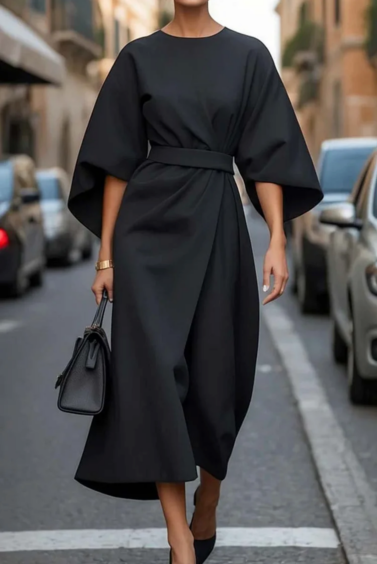 Sonia | Robe Élégante Avec Manches Lanterne