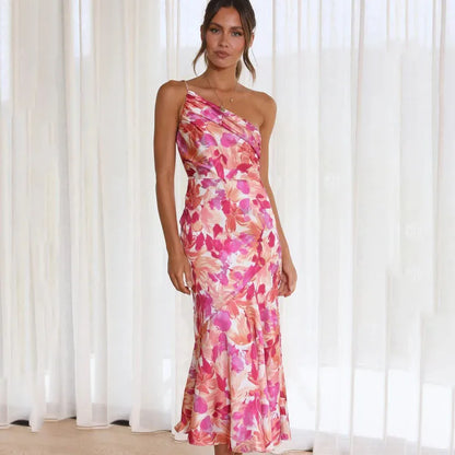 Fyang | Robe Midi Asymétrique à Imprimé Fleuri