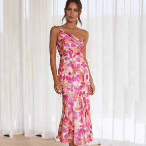 Mielle | Robe Midi Asymétrique à Imprimé Fleuri