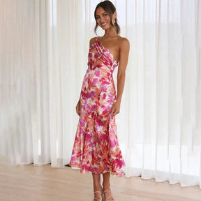 Mielle | Robe Midi Asymétrique à Imprimé Fleuri