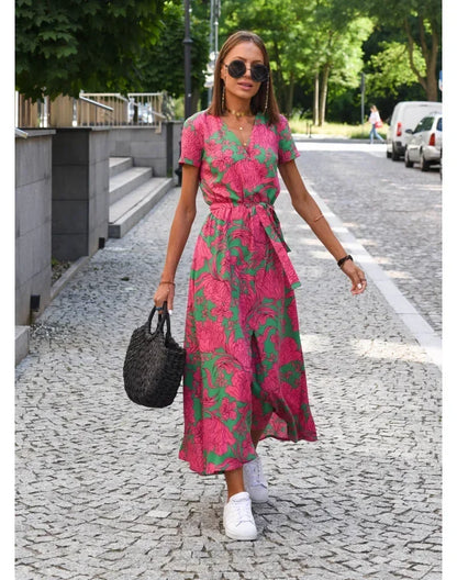 Jana | Robe Col En V Fleurie