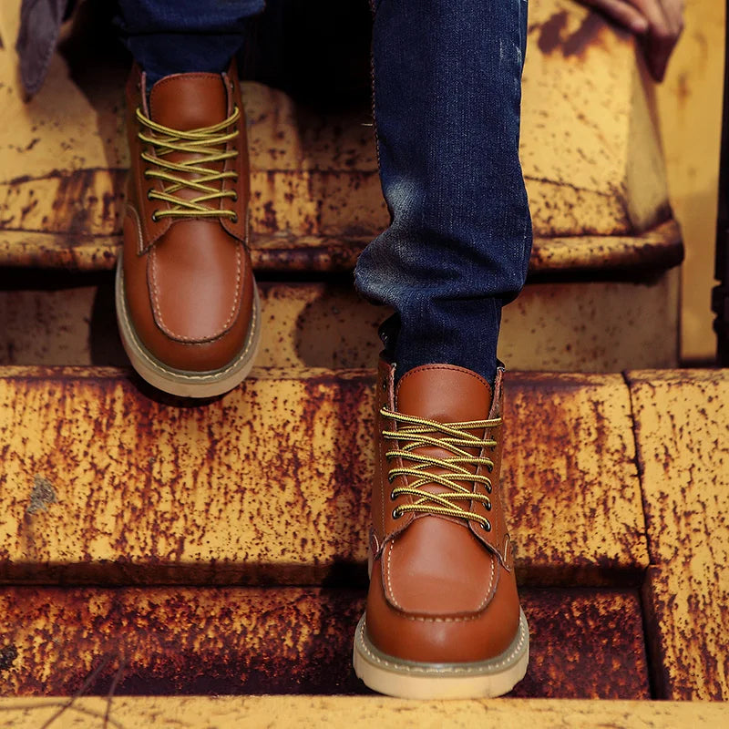 Romeo | Bottes D’Hiver Rétro En Cuir Élégant