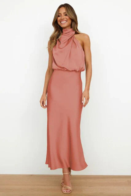Rhea | Robe Midi Glamour à Épaules Dénudées