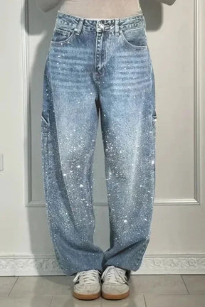 Calypso | Pantalon Taille Haute Jambes Larges Avec Poches