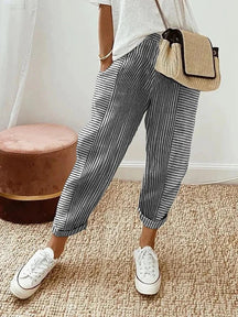 Connaissance | Pantalon Rayé Confortable Et Stylé 