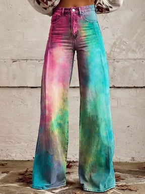 Cora | Jean Large Tie-Dye Coloré