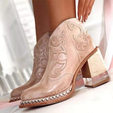 Jersey | Bottines En Cuir À Talon Sculpté