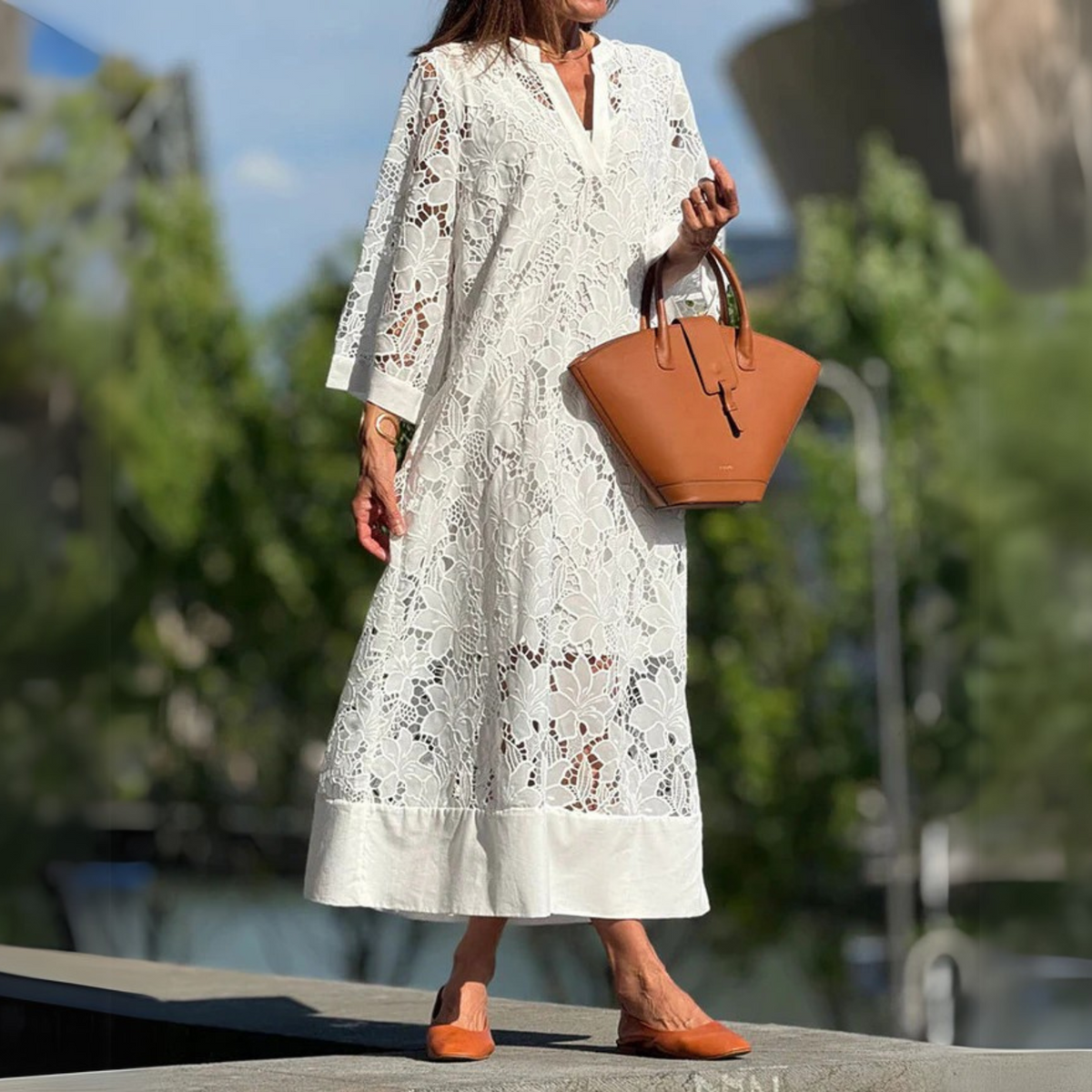 Lucille | Robe Oversize En Coton à Imprimé Artistique