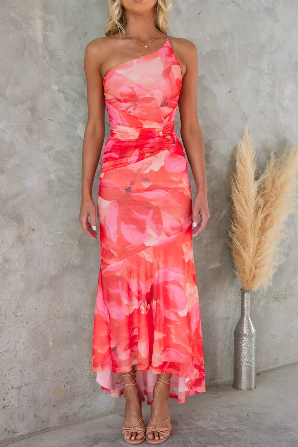Nayeli | Robe Longue D'Été Plissée À Épaule Unique