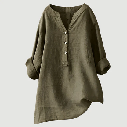 Solara | Chemise En Lin À Boutons Et Manches Retroussables
