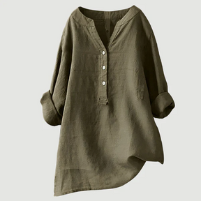 Solara | Chemise En Lin À Boutons Et Manches Retroussables