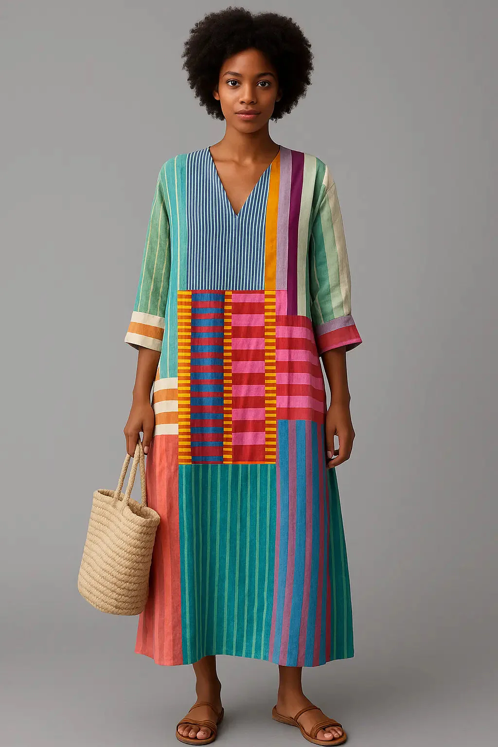 Jeanine | Robe Fluide À Motifs Géométriques