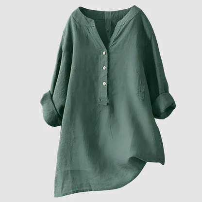 Solara | Chemise En Lin À Boutons Et Manches Retroussables