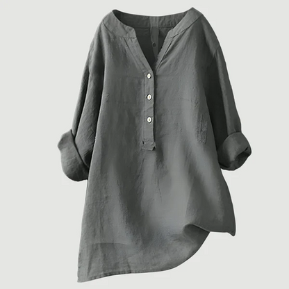Solara | Chemise En Lin À Boutons Et Manches Retroussables