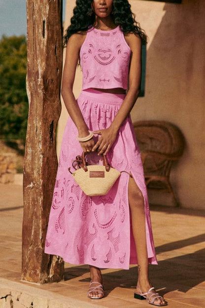 Luna | Ensemble En Dentelle Rose Pour Une Élégance Romantique Et Féminine