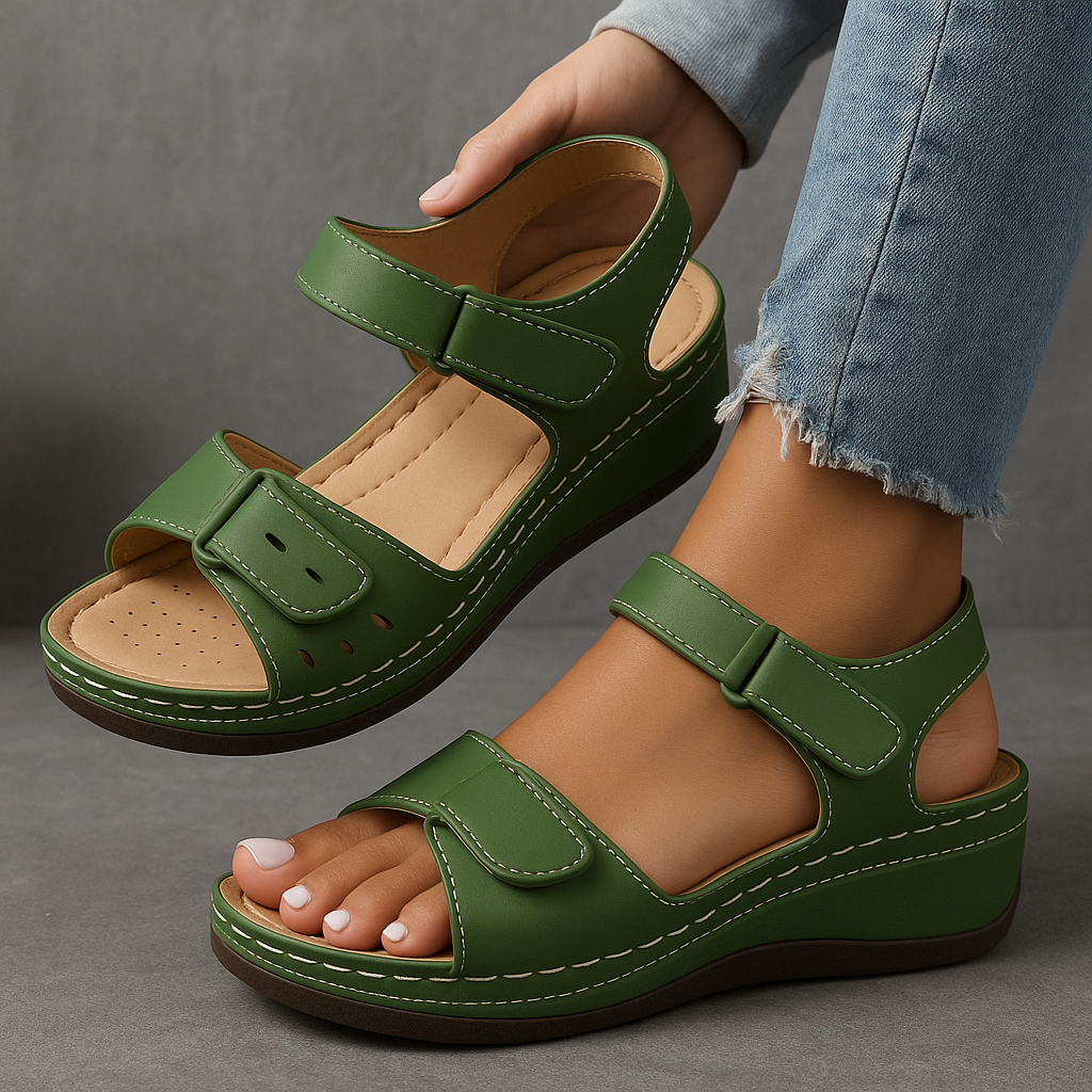 Veera | Sandales Orthopédiques À Talon Compensé Confortables