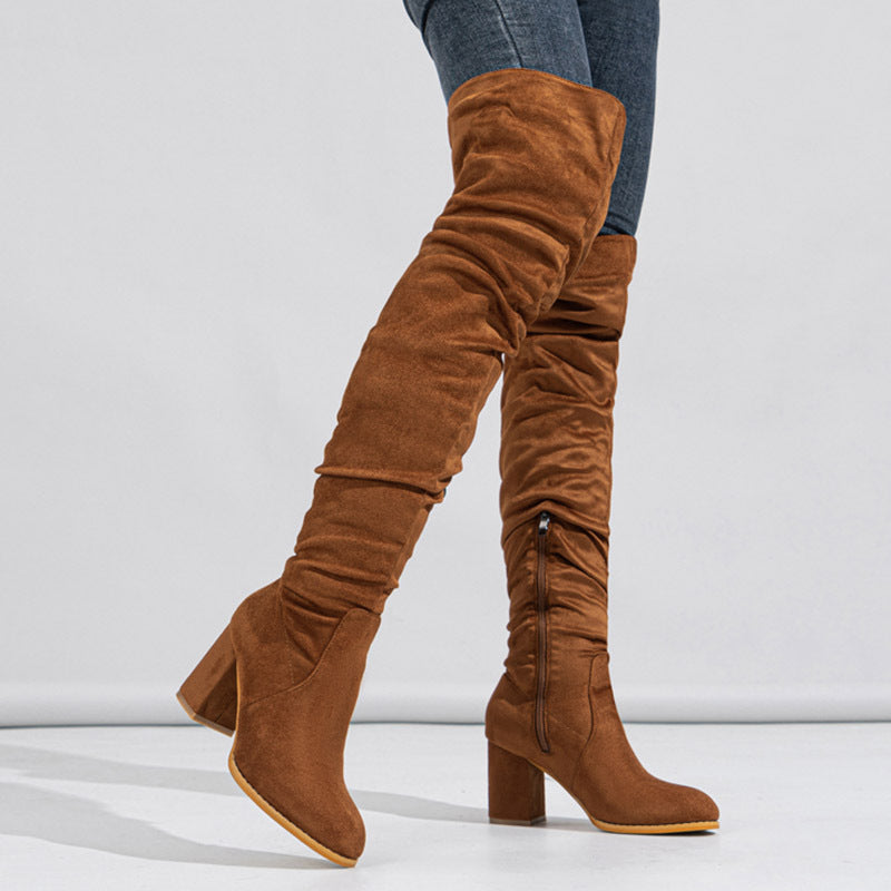 Bottes Hautes Élastiques en Daim pour Femme - Piedis LTD Bottes Hautes Élastiques en Daim pour Femme 0 Piedis LTD Abricot / 35 Piedis LTD 0