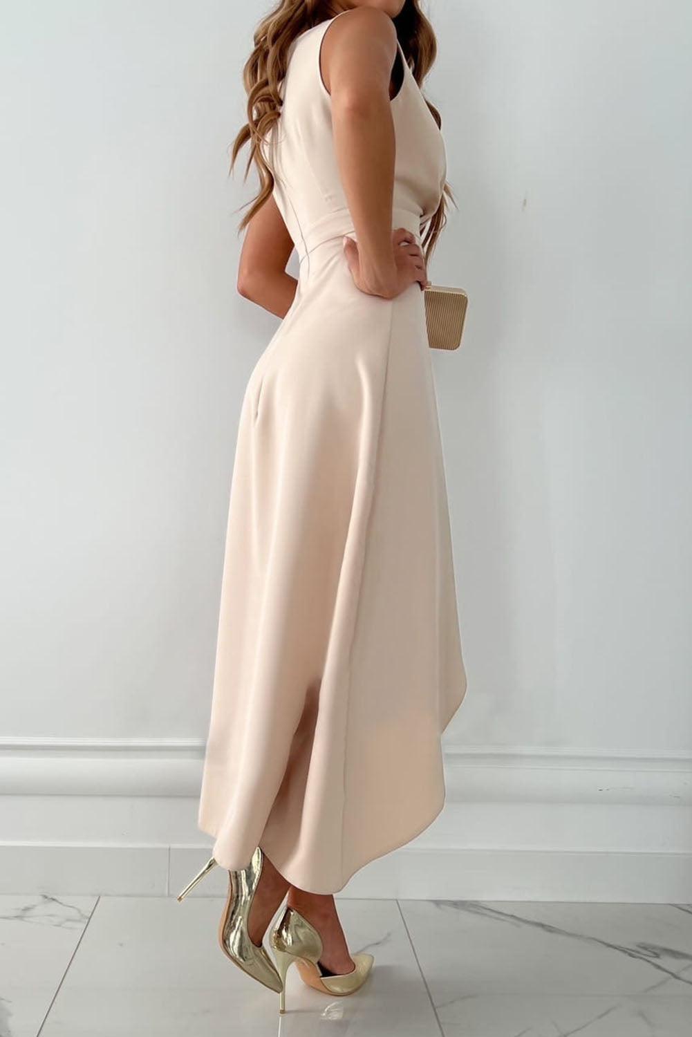 Naïma | Robe Portefeuille Midi À Volants Et Décolleté En V