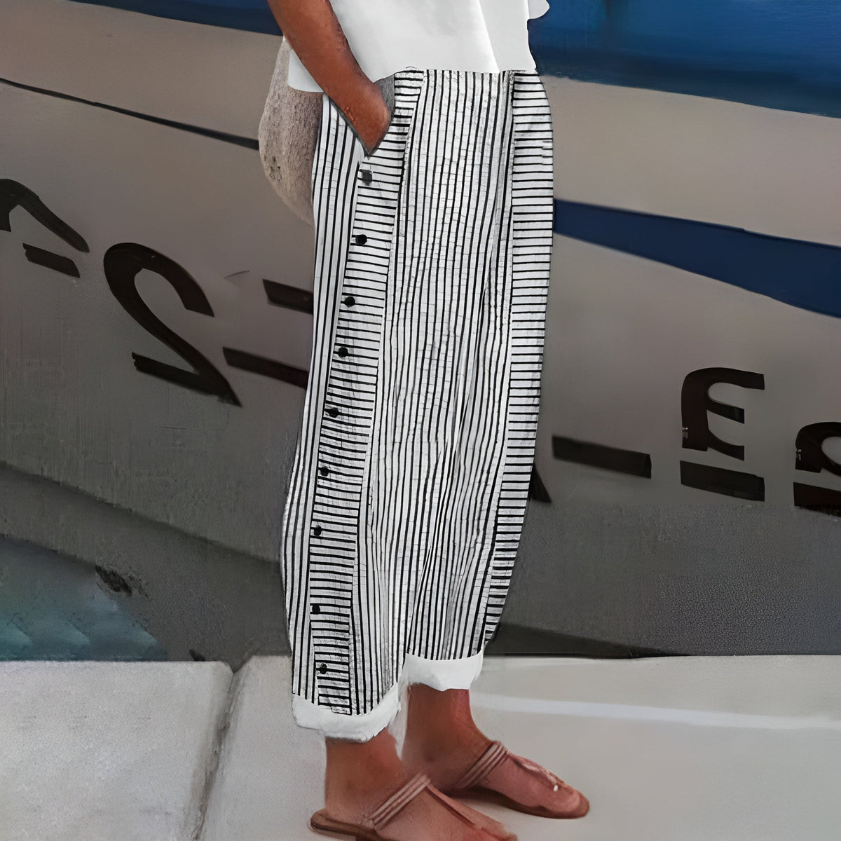 Inger | Pantalon En Lin Léger Et Décontracté