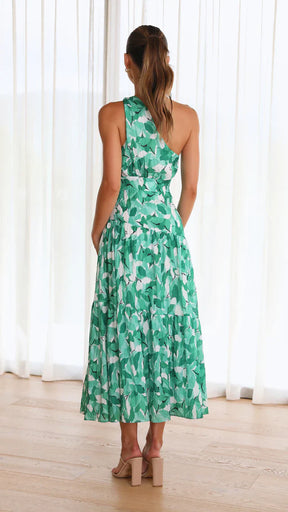 Mielle | Robe Midi Asymétrique à Imprimé Fleuri