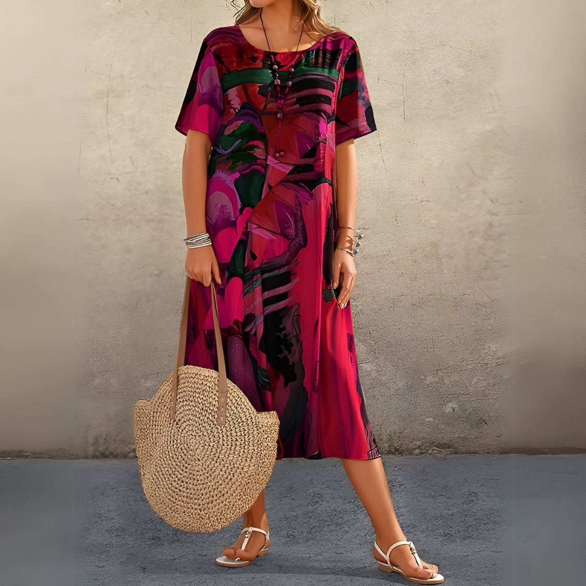 Céleste | Robe Longue Fleurie Et Fluide Pour Un Style Élégant Au Quotidien