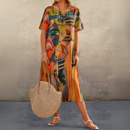 Céleste | Robe Longue Fleurie Et Fluide Pour Un Style Élégant Au Quotidien