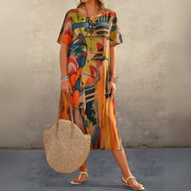 Céleste | Robe Longue Fleurie Et Fluide Pour Un Style Élégant Au Quotidien