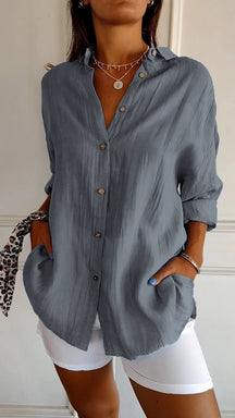 Yara | Blouse Classique À Plis Et Coupe Structurée