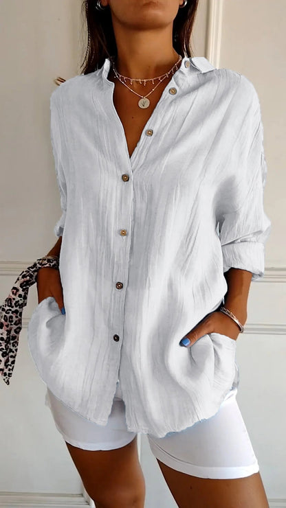 Yara | Blouse Classique À Plis Et Coupe Structurée