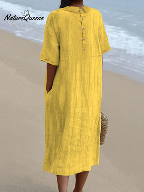 Fiora | Robe En Lin Légère Et Réversible Avec Poches
