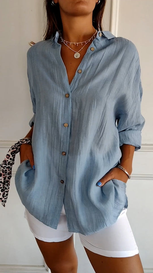 Yara | Blouse Classique À Plis Et Coupe Structurée