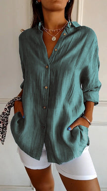 Yara | Blouse Classique À Plis Et Coupe Structurée