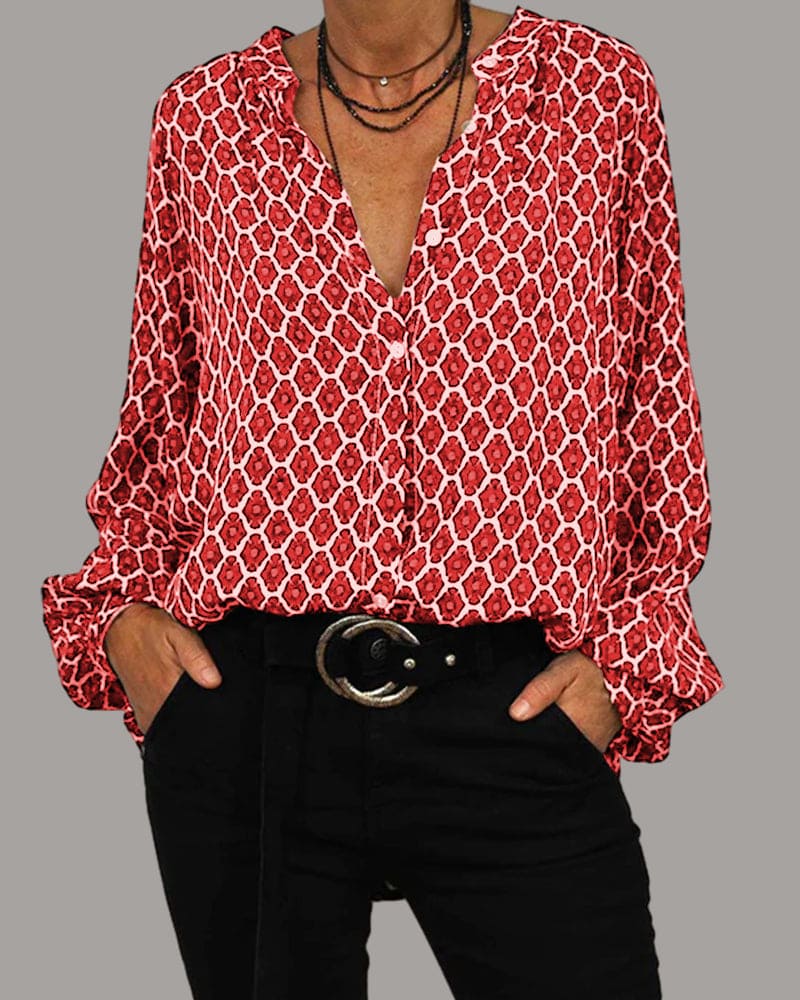 Joseline | Blouse Fluide À Motif Géométrique