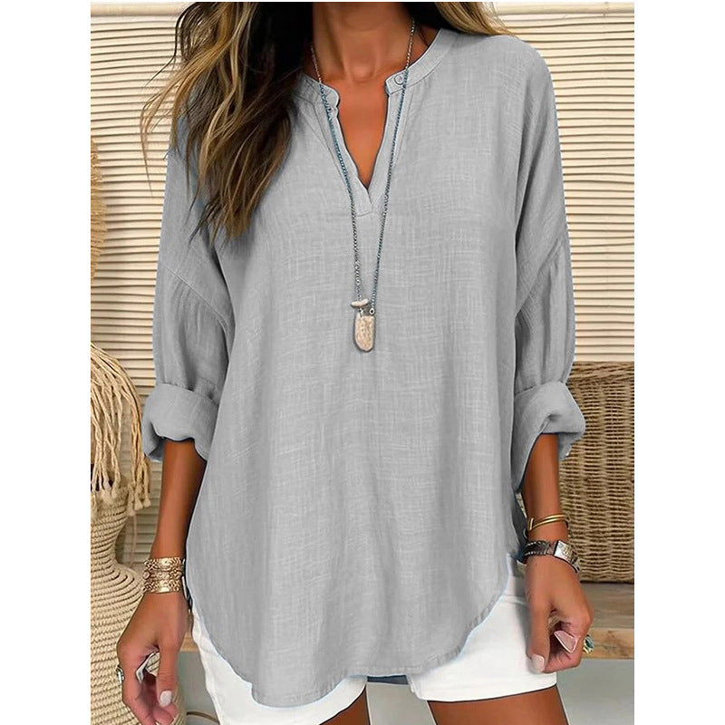 Bernadette | Blouse Ample À Col V Et Coupe Élégante