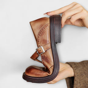 Rebecca | Escarpins Mary Janes En Cuir Fait Main