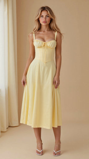 Celina | Robe Cintrée Élégante En Tissu Fluide