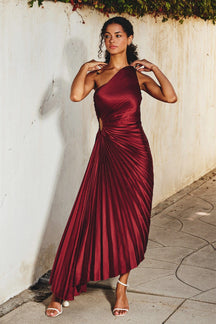 Zarelia | Robe Midi Plissée Asymétrique