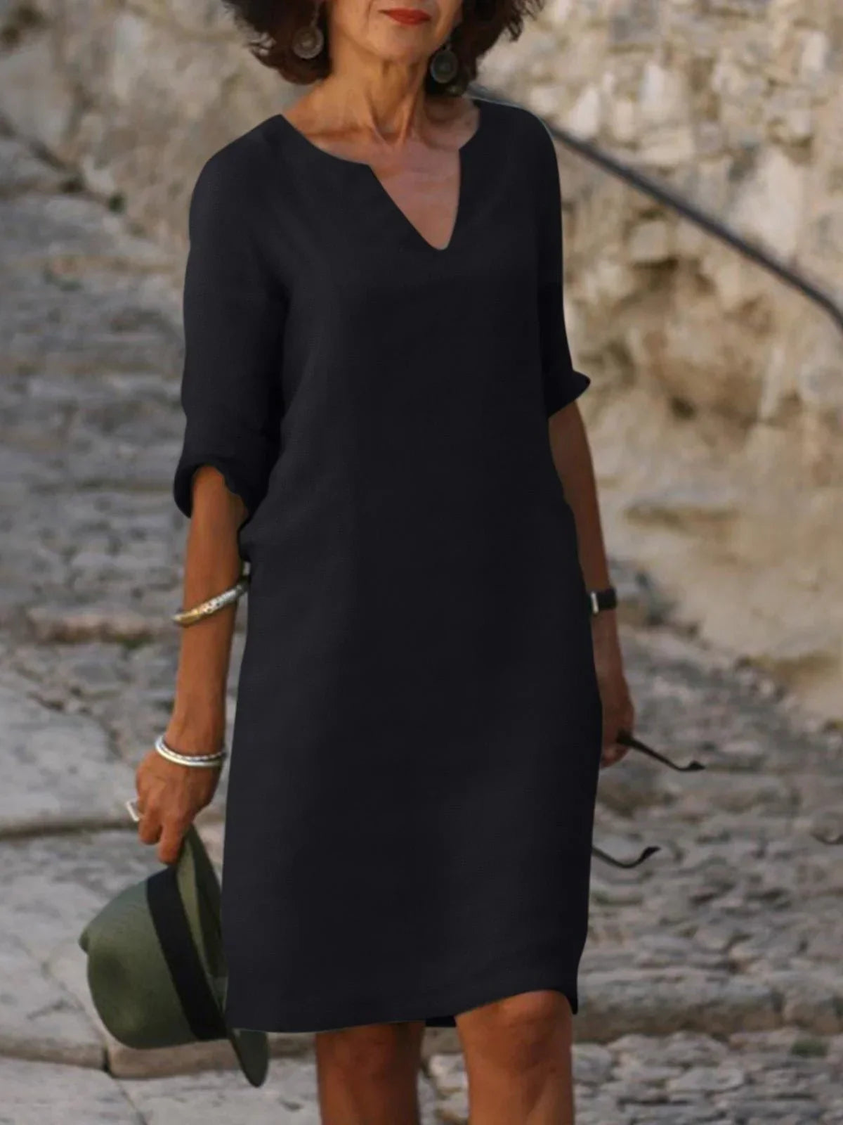 Ava | Robe À Col En V Avec Coupe Flatteuse Et Effet Gainant