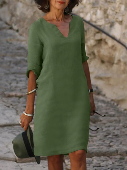 Ava | Robe À Col En V Avec Coupe Flatteuse Et Effet Gainant