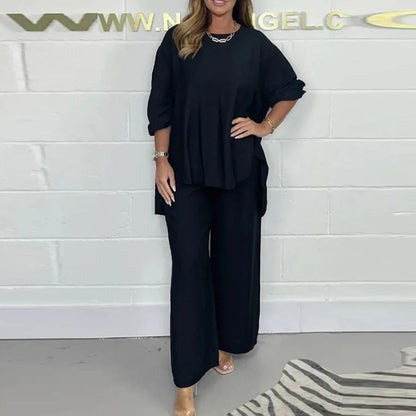 Colene | Ensemble Élégant À Manches Longues Et Pantalon Large Pour Toutes Occasions