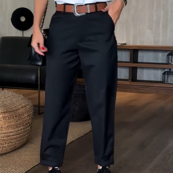 Mathilda | Pantalon Chic À Rayures Taille Haute