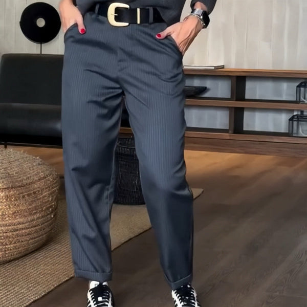 Mathilda | Pantalon Chic À Rayures Taille Haute