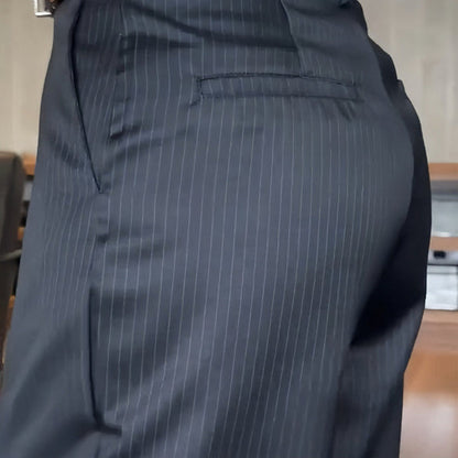 Mathilda | Pantalon Chic À Rayures Taille Haute