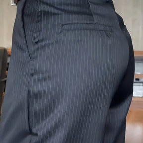 Mathilda | Pantalon Chic À Rayures Taille Haute
